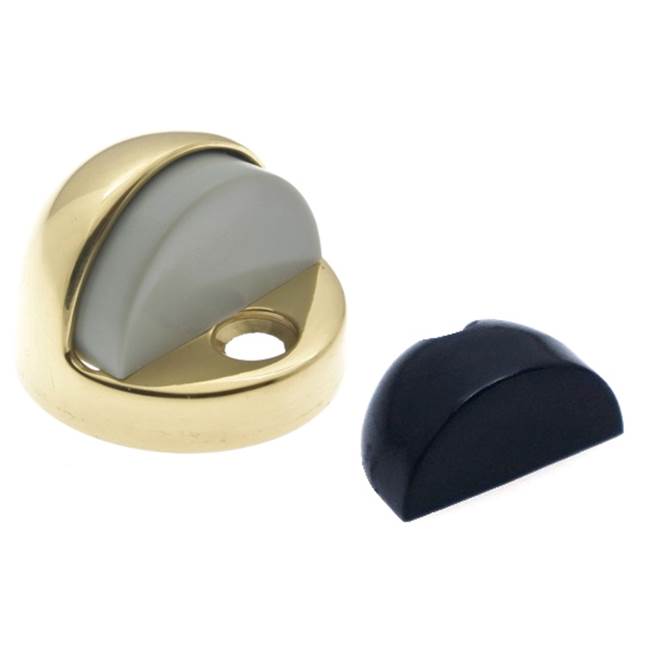 Idh High Dome Stop W/ Grey Rubber Bumper Only Polished Brass No Laquer