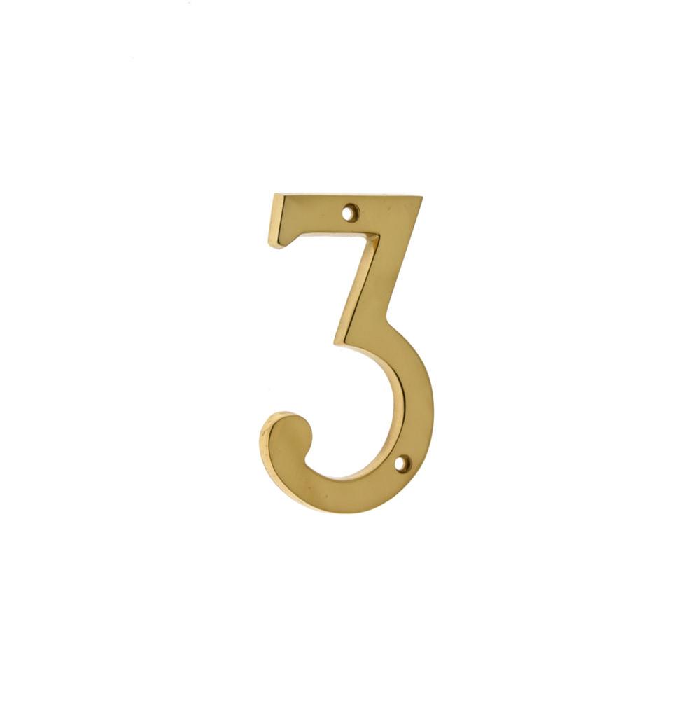 Idh 4'' Cast Solid Brass Number: #3 Polished Brass