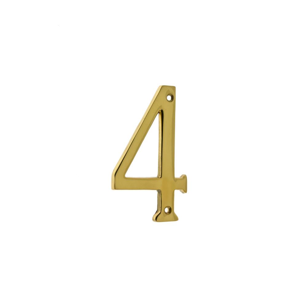 Idh 4'' Cast Solid Brass Number: #4 Polished Brass