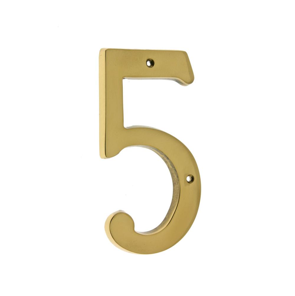Idh 6'' Cast Solid Brass Number: #5 Polished Brass