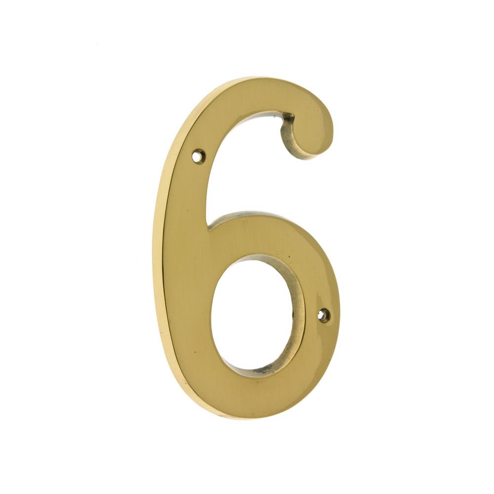 Idh 6'' Cast Solid Brass Number: #6 Polished Brass