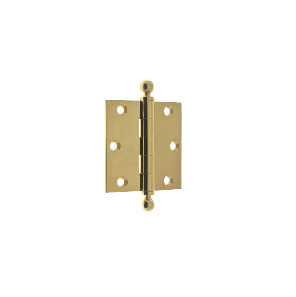 Idh Solid Brass 3'' X 3'' Ball Tip Loose Pin Door Hinge (Pair) Polished Brass-J