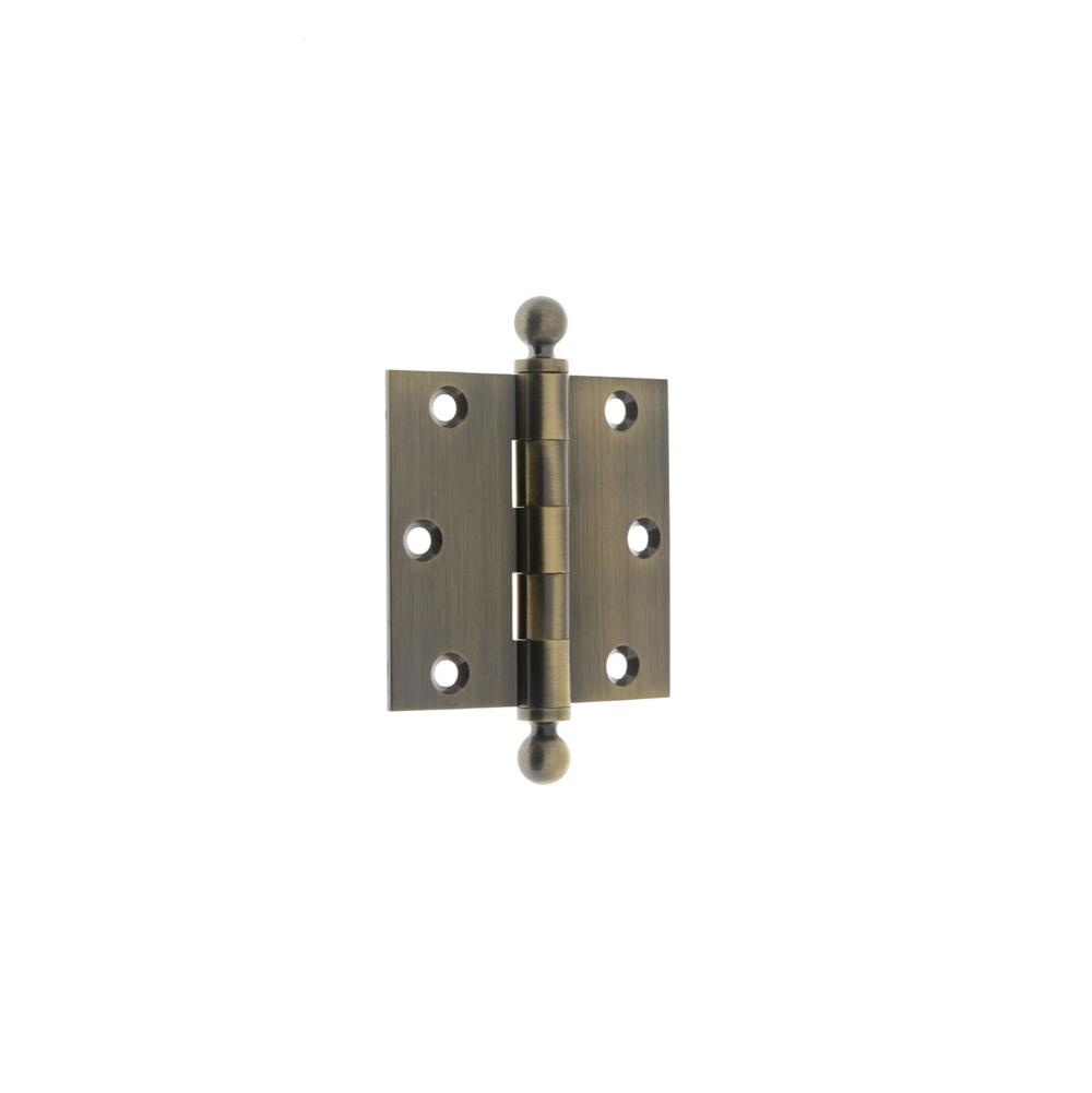 Idh Solid Brass 3'' X 3'' Ball Tip Loose Pin Door Hinge (Pair) Antique Brass-J