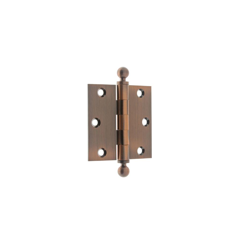 Idh Solid Brass 3'' X 3'' Ball Tip Loose Pin Door Hinge (Pair) Antique Copper-J