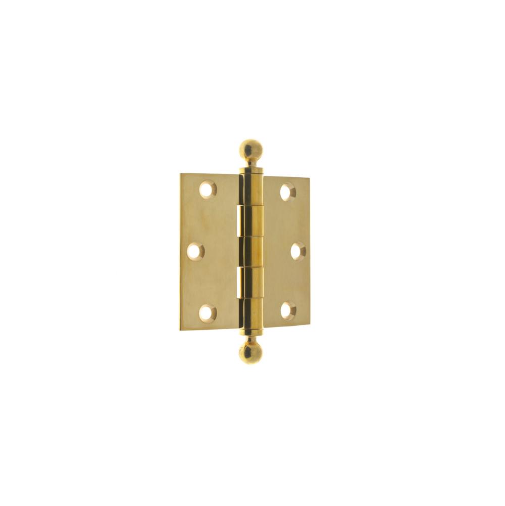 Idh Solid Brass 3'' X 3'' Ball Tip Loose Pin Door Hinge (Pair) Polished Brass No Lacquer-J
