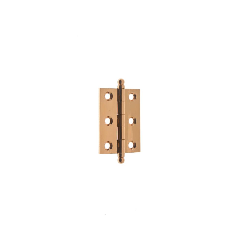 Idh 2'' X 1-1/2'' Solid Brass Cabinet Hinge W/Ball Tips (Pair)  Bright Copper