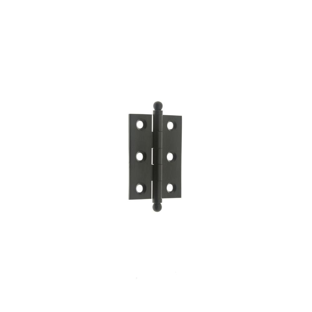 Idh 2'' X 1-1/2'' Solid Brass Cabinet Hinge W/Ball Tips (Pair)  Matte Black
