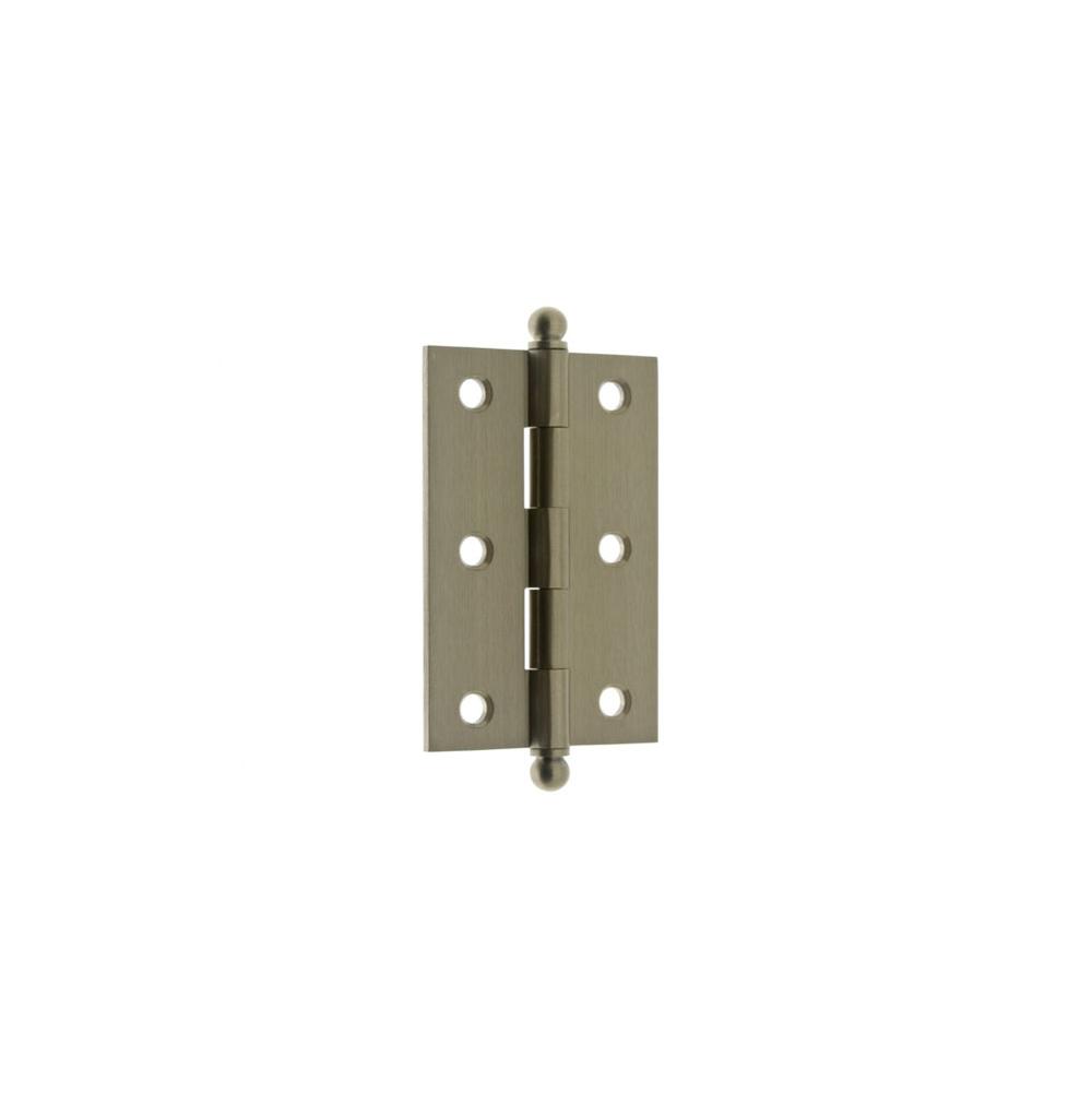 Idh 2-1/2'' X 1-7/10'' Solid Brass Cabinet Hinge W/ Ball Tips (Pair)  Satin Nickel