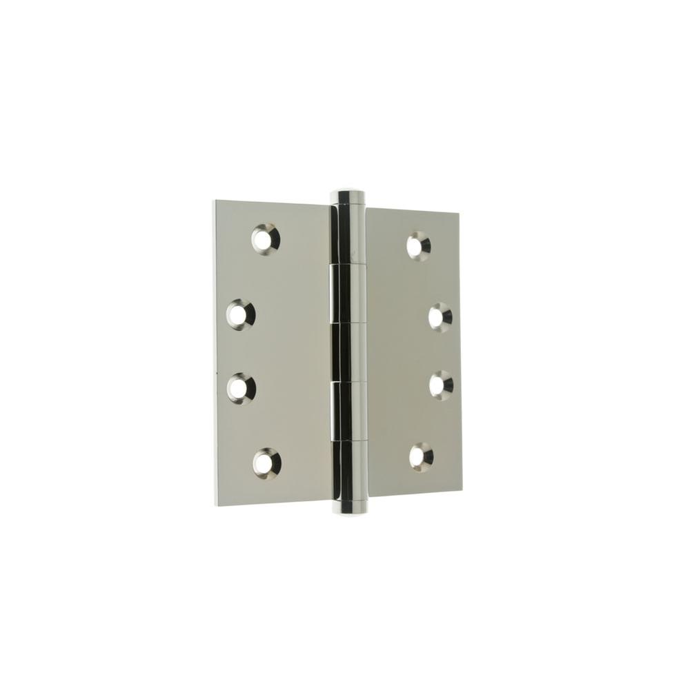 Idh 4'' X 4'' Solid Extruded Brass Square Corner Door Hinge (Pair) Polished Chrome-J