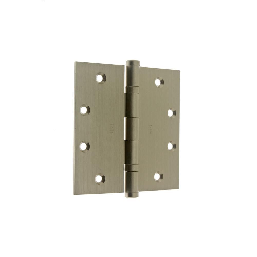 Idh 4-1/2'' X 4-1/2'' Solid Extruded Brass Ball Bearing Hinge (Pair) Satin Nickel-J