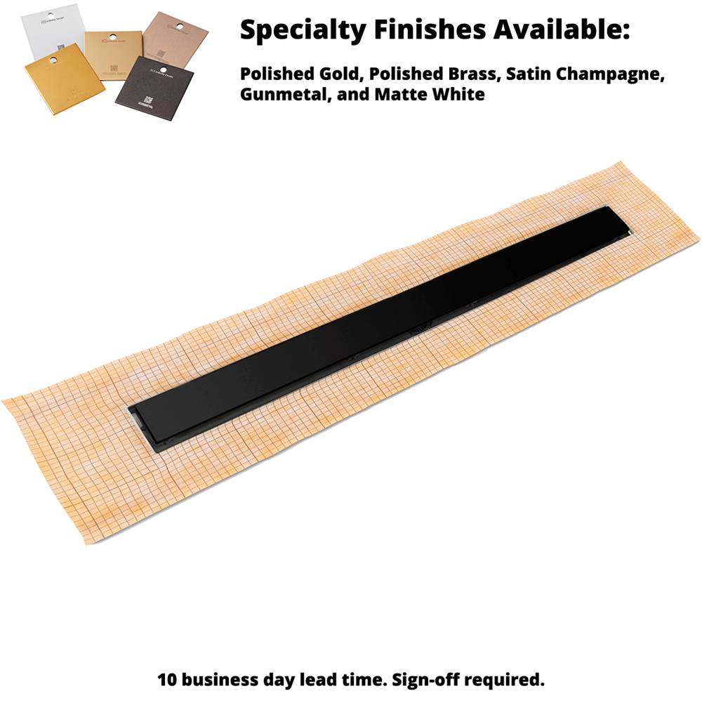 Infinity Drain 60'' FCS Series Complete Kit with 2 1/2'' Solid Grate in Matte Black