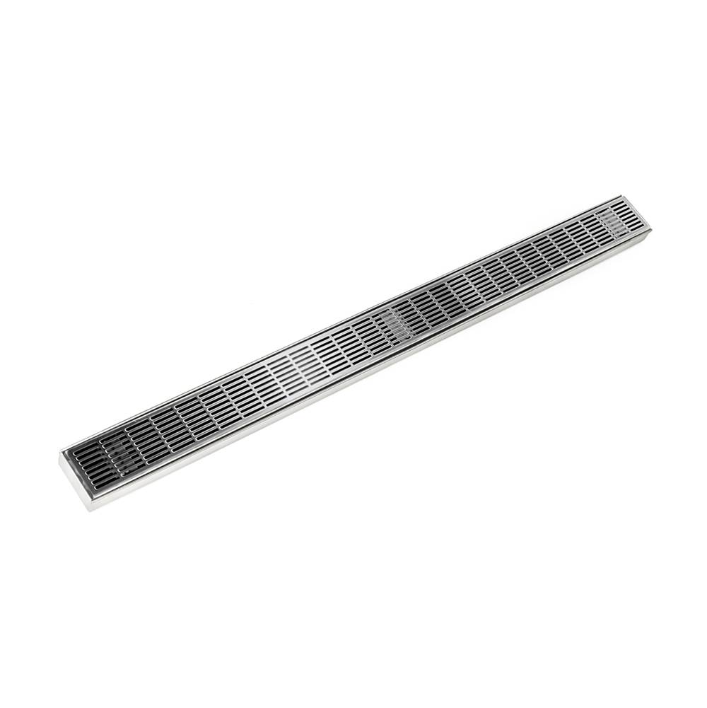 Infinity Drain 32'' FX Series Complete Kit with Perforated Slotted Grate in Polished Stainless