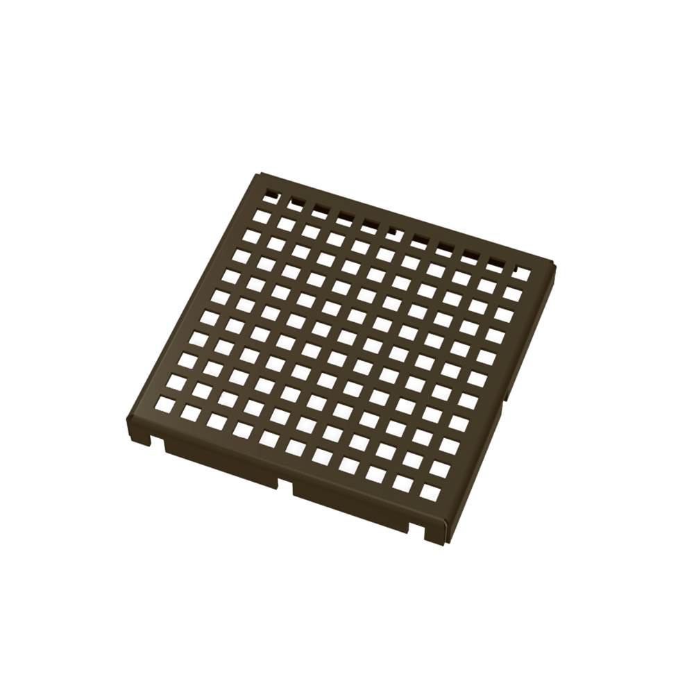 Infinity Drain 5''x5'' LQ5 Squares Pattern Strainer-2'' Throat in Oil Rubbed Bronze