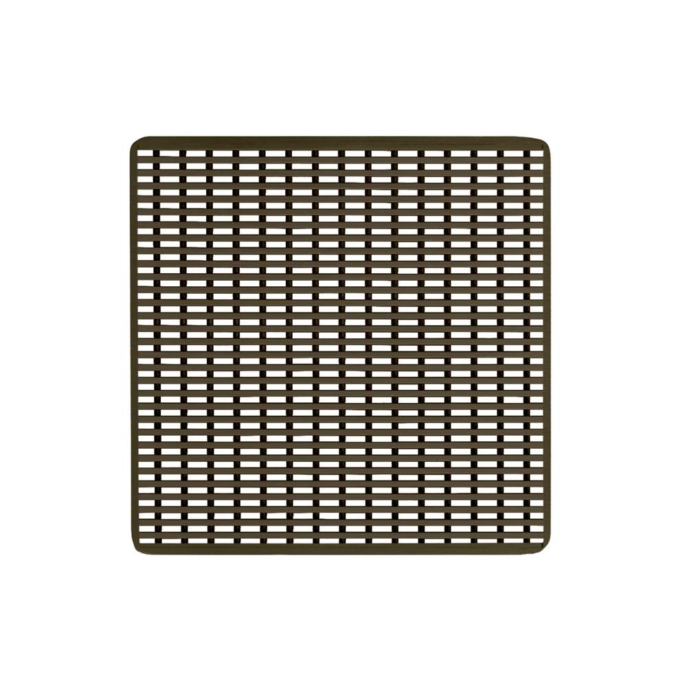 Infinity Drain 4'' x 4'' Wedge Wire Pattern Decorative Plate for W 4, WD 4, WDB 4 in Oil Rubbed Bronze