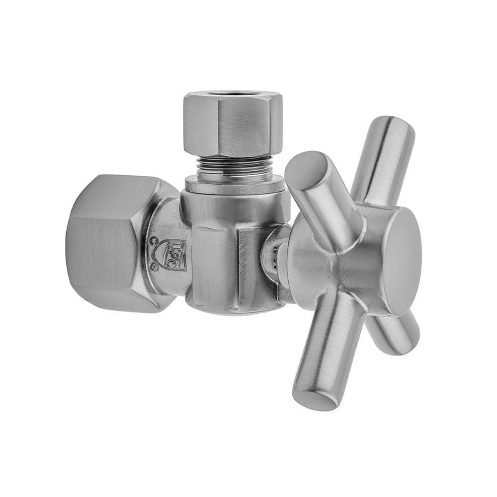 Jaclo Quarter Turn Angle Pattern 1/2'' IPS x 3/8'' O.D. Supply Valve with Contempo Cross Handle