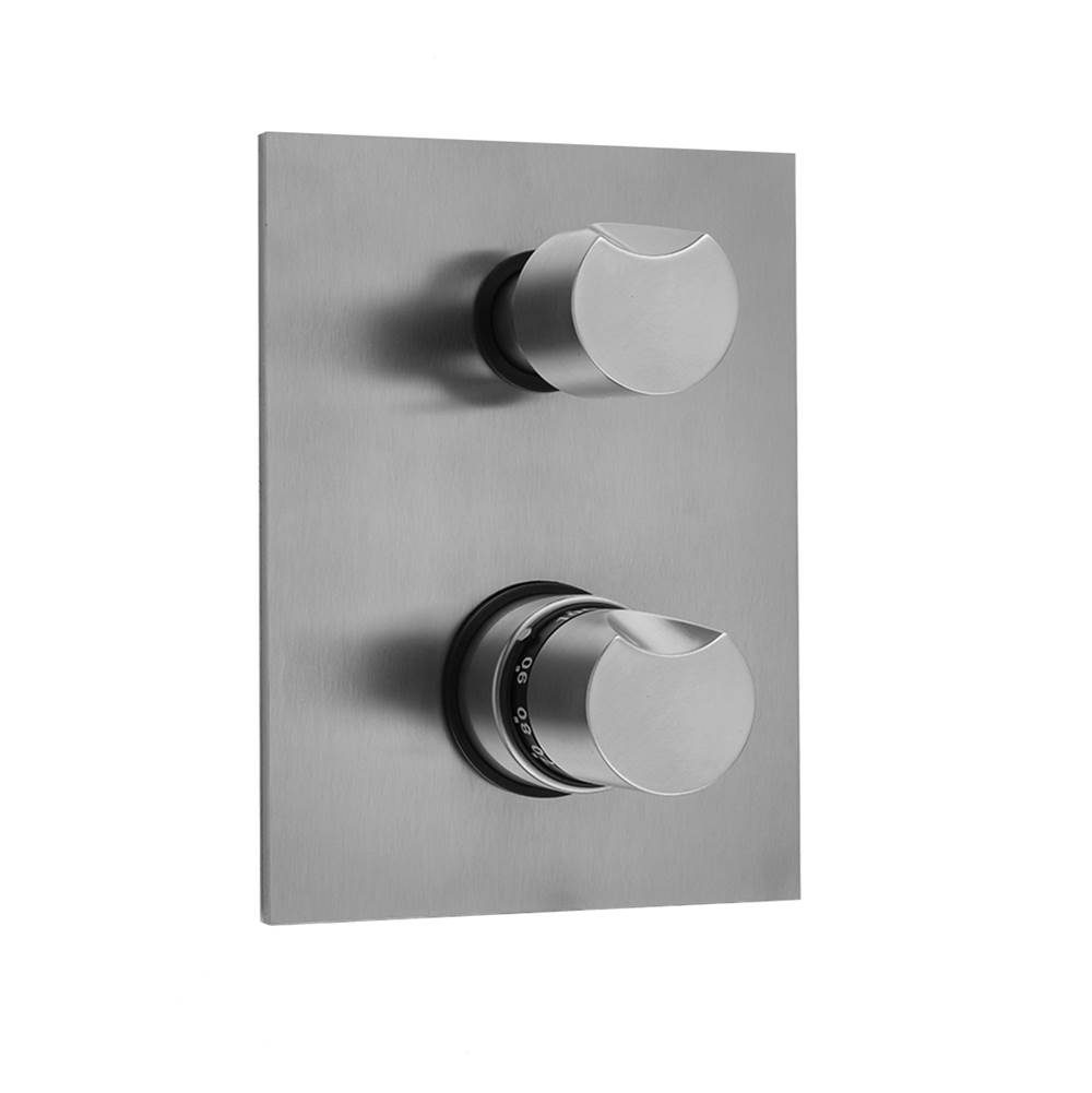 Jaclo Rectangle Plate with Thumb Thermostatic Valve with Thumb Built-in 2-Way Or 3-Way Diverter/Volume Controls (J-TH34-686 / J-TH34-687 / J-TH34-688 / J-TH34-689)