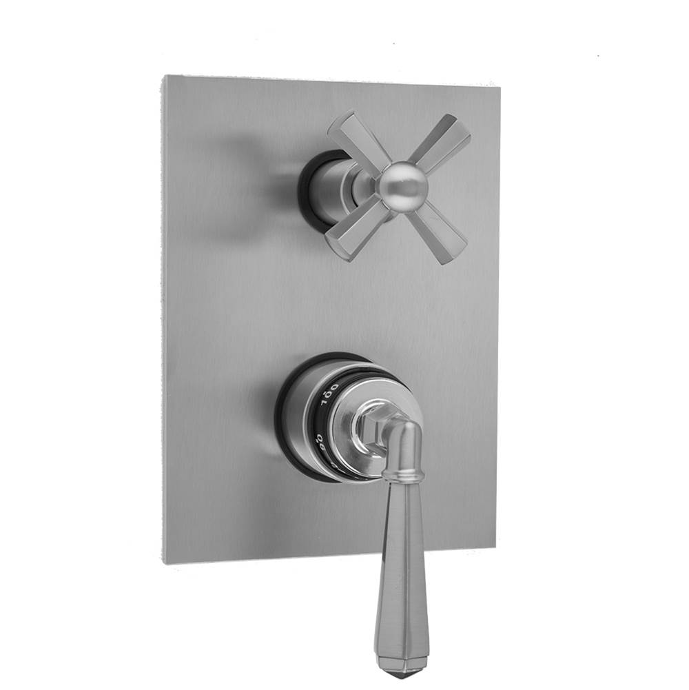 Jaclo Rectangle Plate with Hex Lever Thermostatic Valve with Hex Cross Built-in 2-Way Or 3-Way Diverter/Volume Controls (J-TH34-686 / J-TH34-687 / J-TH34-688 / J-TH34-689)