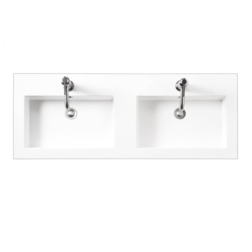 James Martin Vanities Composite Countertop 47'' W x 18'' D  Sink (Double Basins), White Glossy