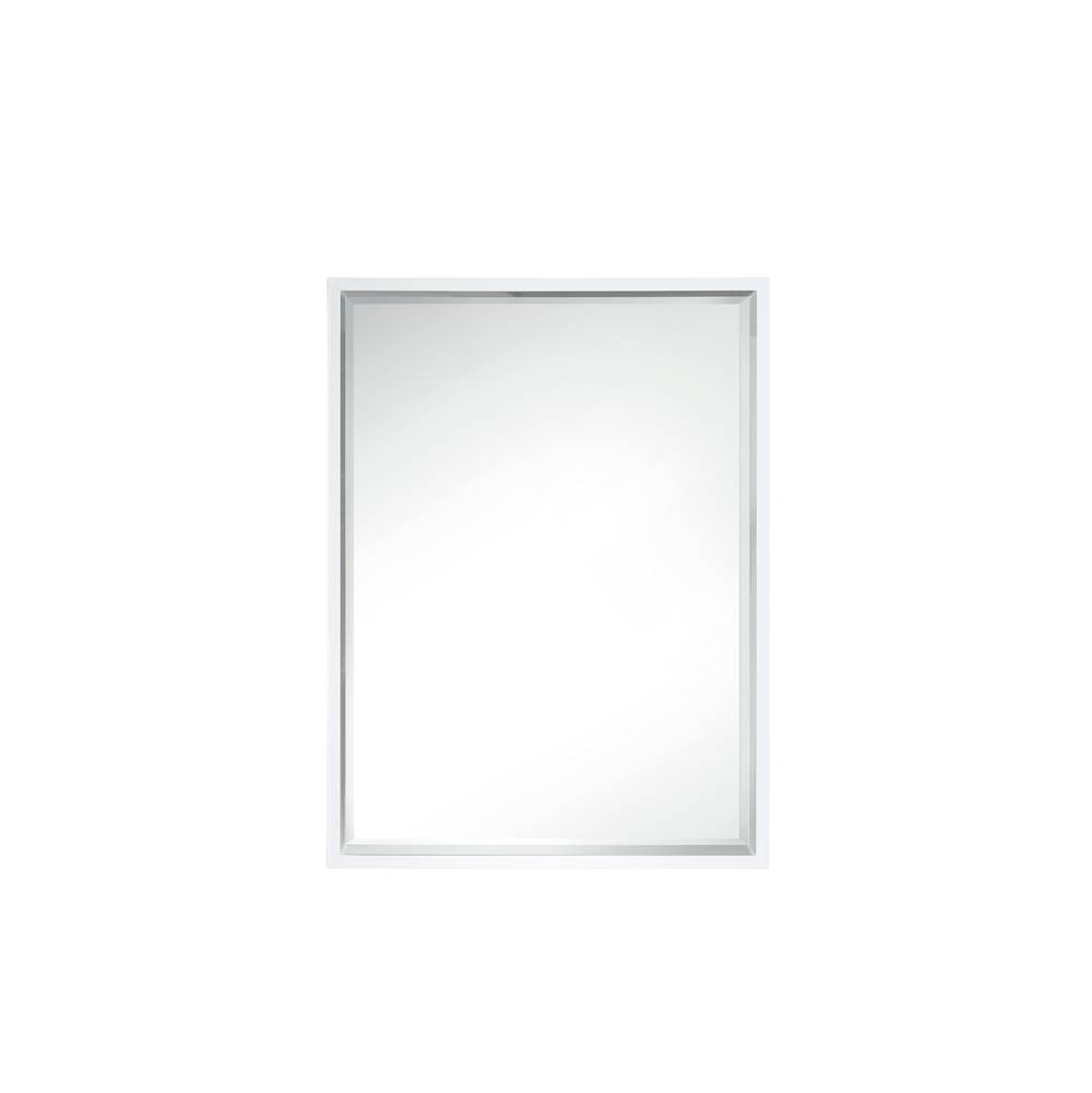 James Martin Vanities Milan 23.6'' Rectangular Cube Mirror, Glossy White