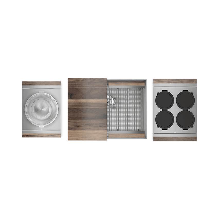 Home Refinements by Julien Smartstation Kit, Undermount Sink, Walnut Acc., Single 24X18X10