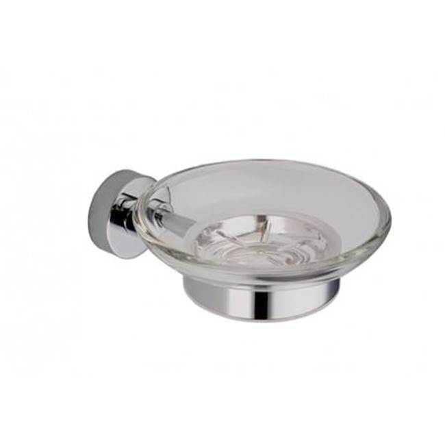 Kartners OSLO - Wall Mounted Soap Dish with Chrome Glass-Brushed Gold