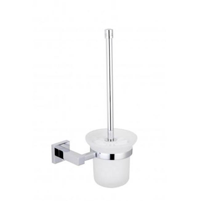 Kartners LONDON - Wall Mounted Toilet Brush Set with Frosted Glass-Titanium