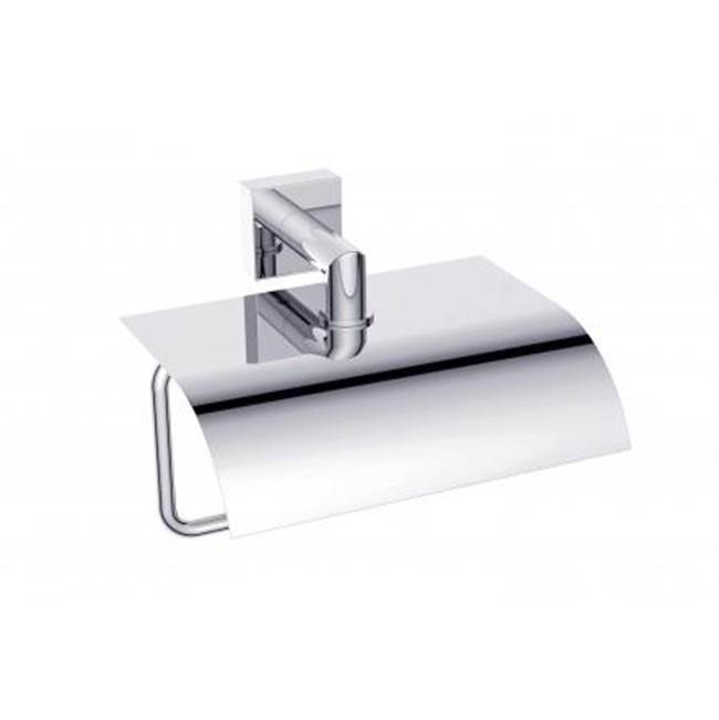 Kartners MADRID - Classic Toilet Paper Holder with Cover-Brushed Chrome