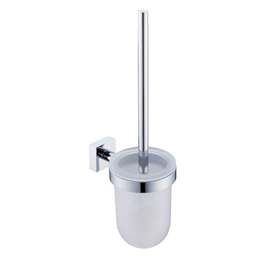 Kartners MADRID - Wall Mounted Toilet Brush Set with Frosted Glass-Matte White