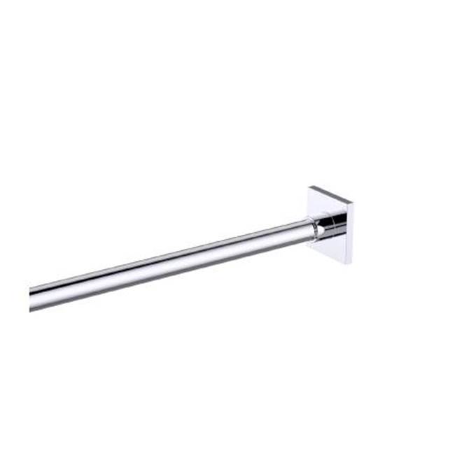 Kartners Shower Rods -  5 Feet (60-inch) Square Shower Rod with Square Ends -Matte Black
