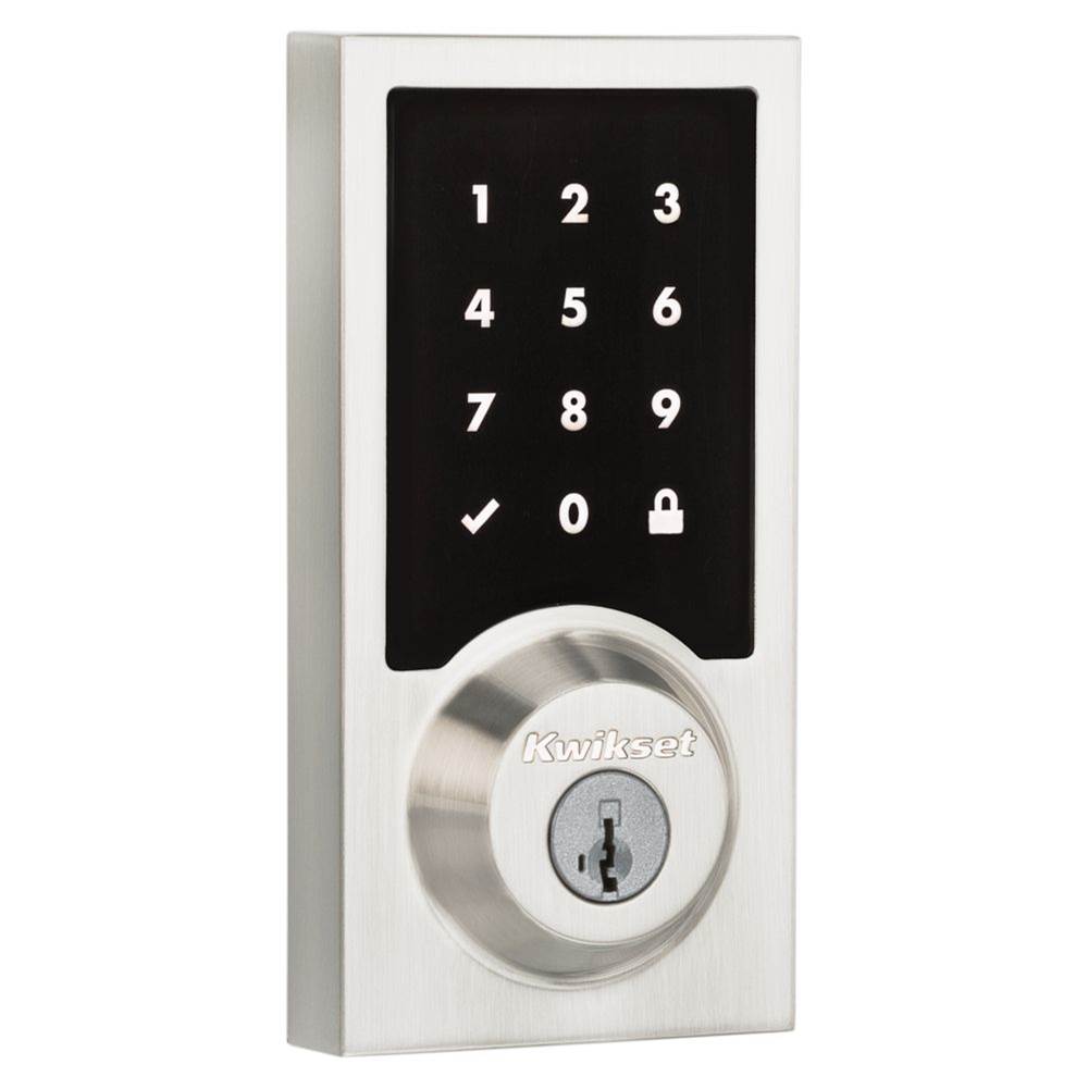 Kwikset Touchscreen Contemporary Electronic Deadbolt featuring SmartKey in Satin Nickel