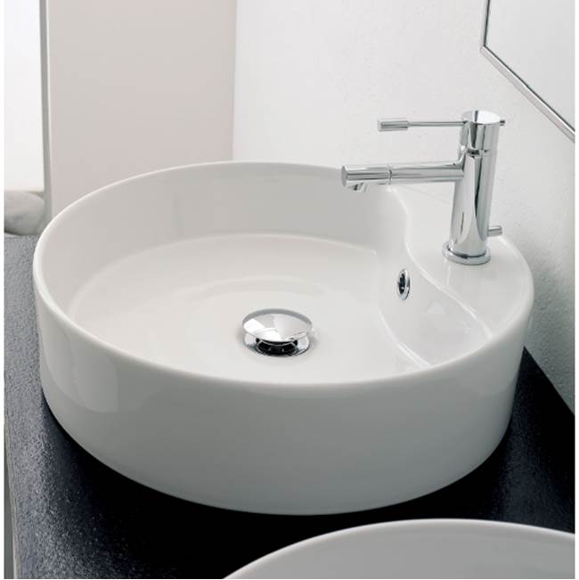 Nameeks Round White Ceramic Vessel Sink