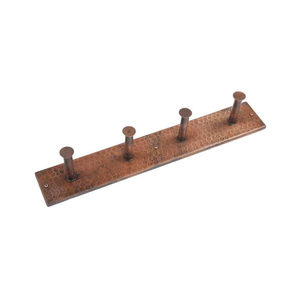Premier Copper Products Hand Hammered Copper Quadruple Robe/Towel Hook
