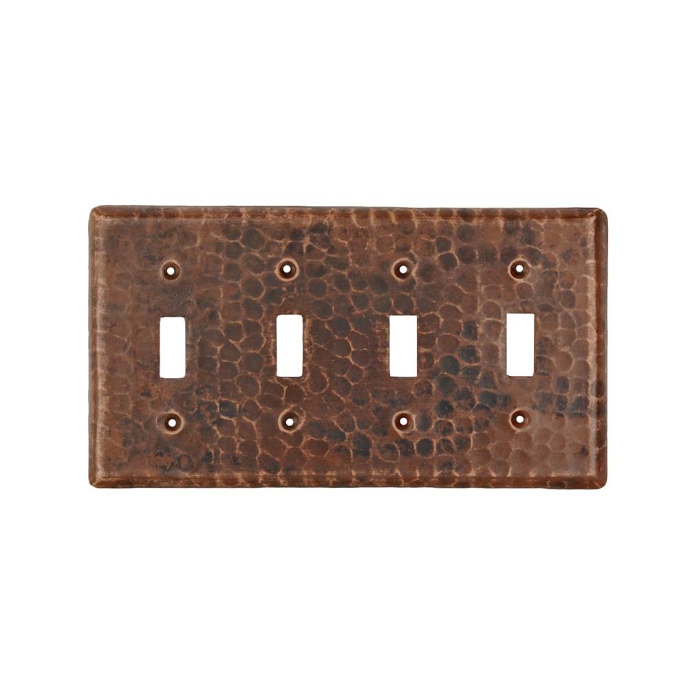 Premier Copper Products Copper Switchplate Quadruple Toggle Switch Cover