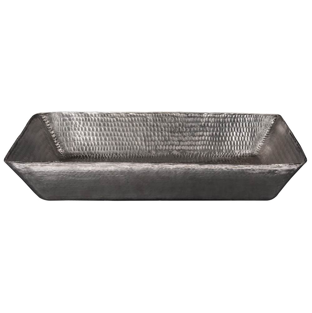 Premier Copper Products 20'' Rectangle Vessel Hammered Copper Sink in Nickel