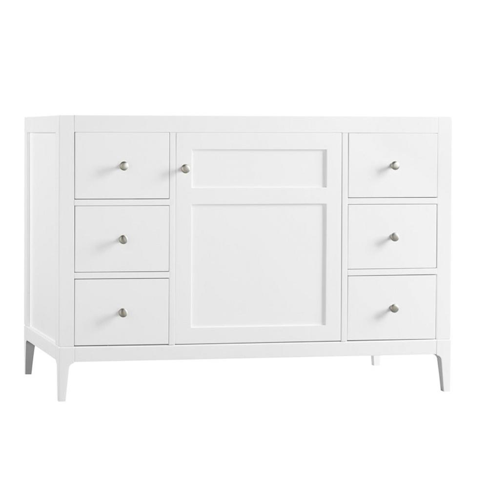 Ronbow 48'' Briella Bathroom Vanity Cabinet Base with Tapered Leg in White