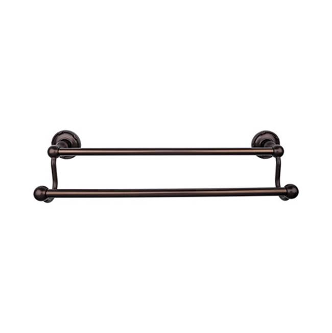 Top Knobs Edwardian Bath Towel Bar 30 Inch Double - Ribbon Bplate Oil Rubbed Bronze