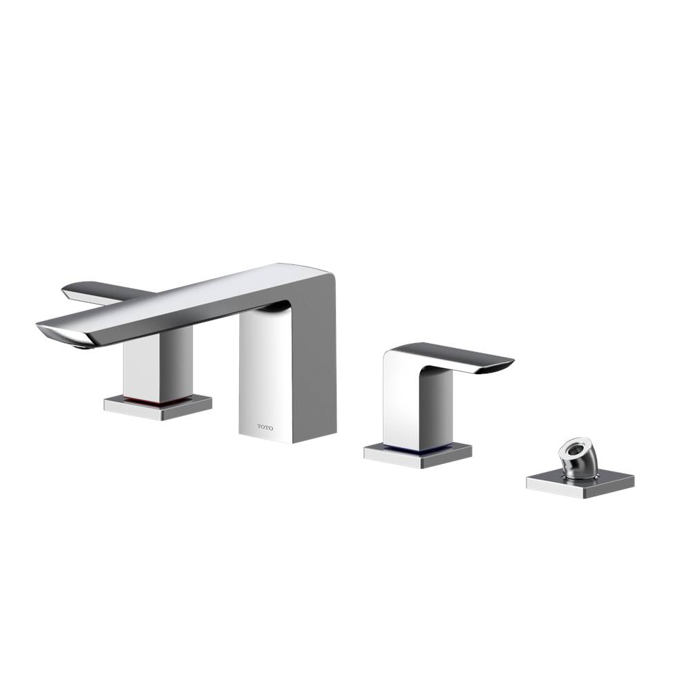 TOTO Toto® Gr Two-Handle Deck-Mount Roman Tub Filler Trim With Handshower, Polished Chrome