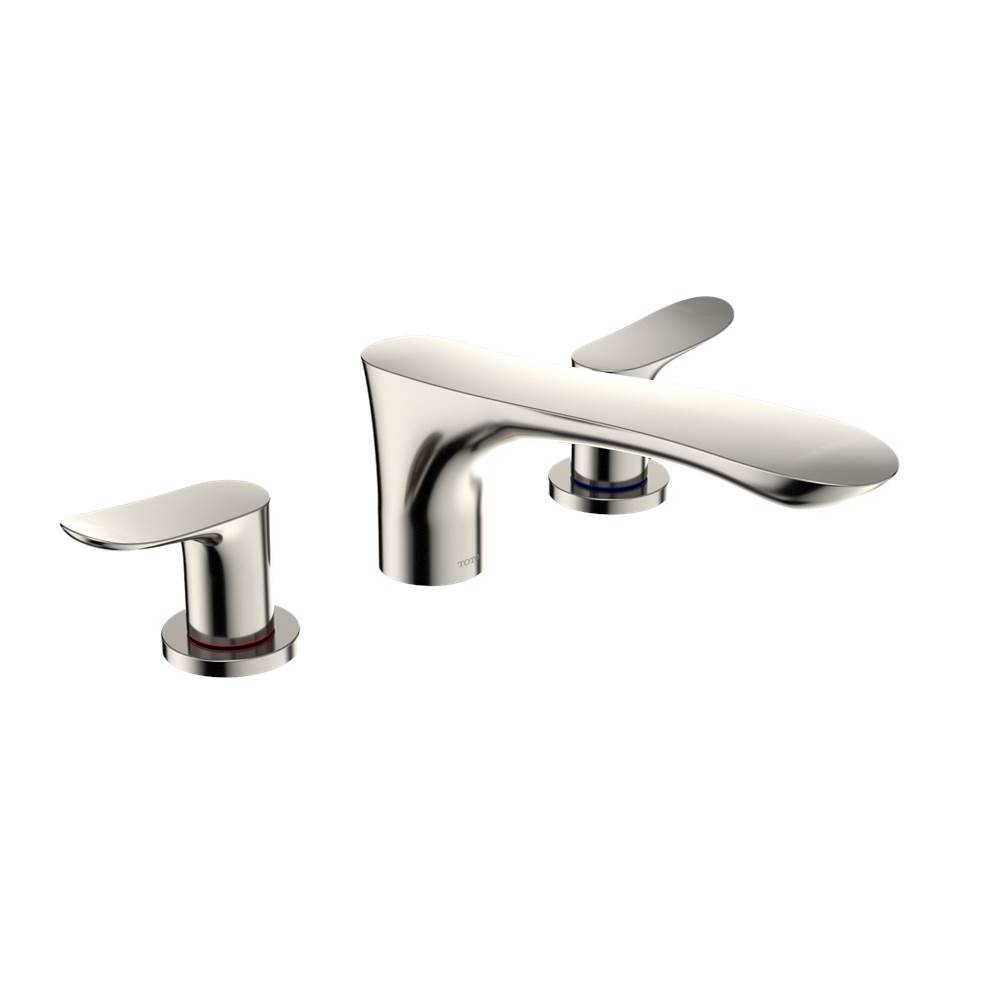 TOTO Toto® Go Two-Handle Deck-Mount Roman Tub Filler Trim, Polished Nickel