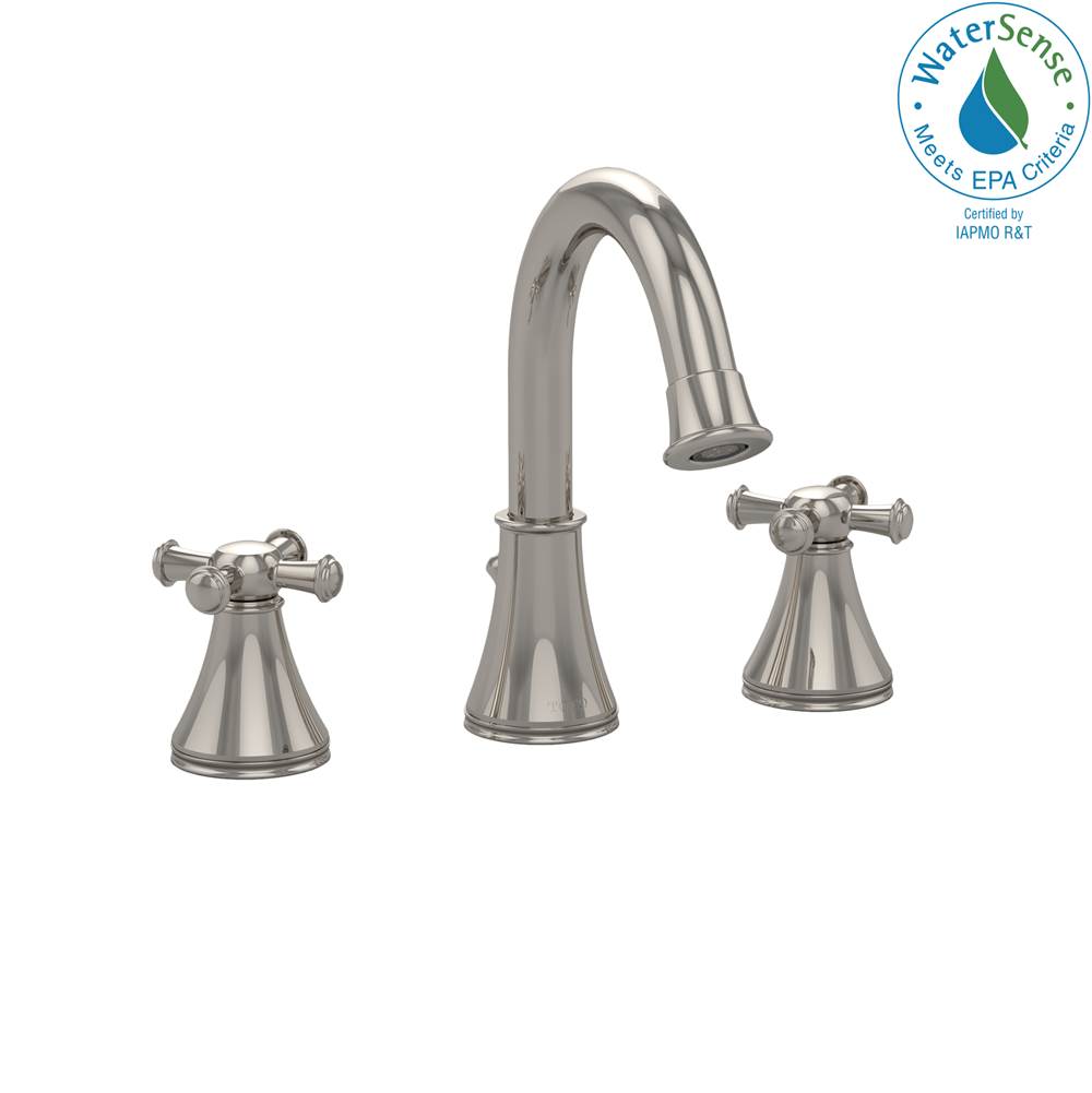 TOTO Toto® Vivian Alta® Two Cross Handle Widespread 1.5 Gpm Bathroom Sink Faucet, Polished Nickel