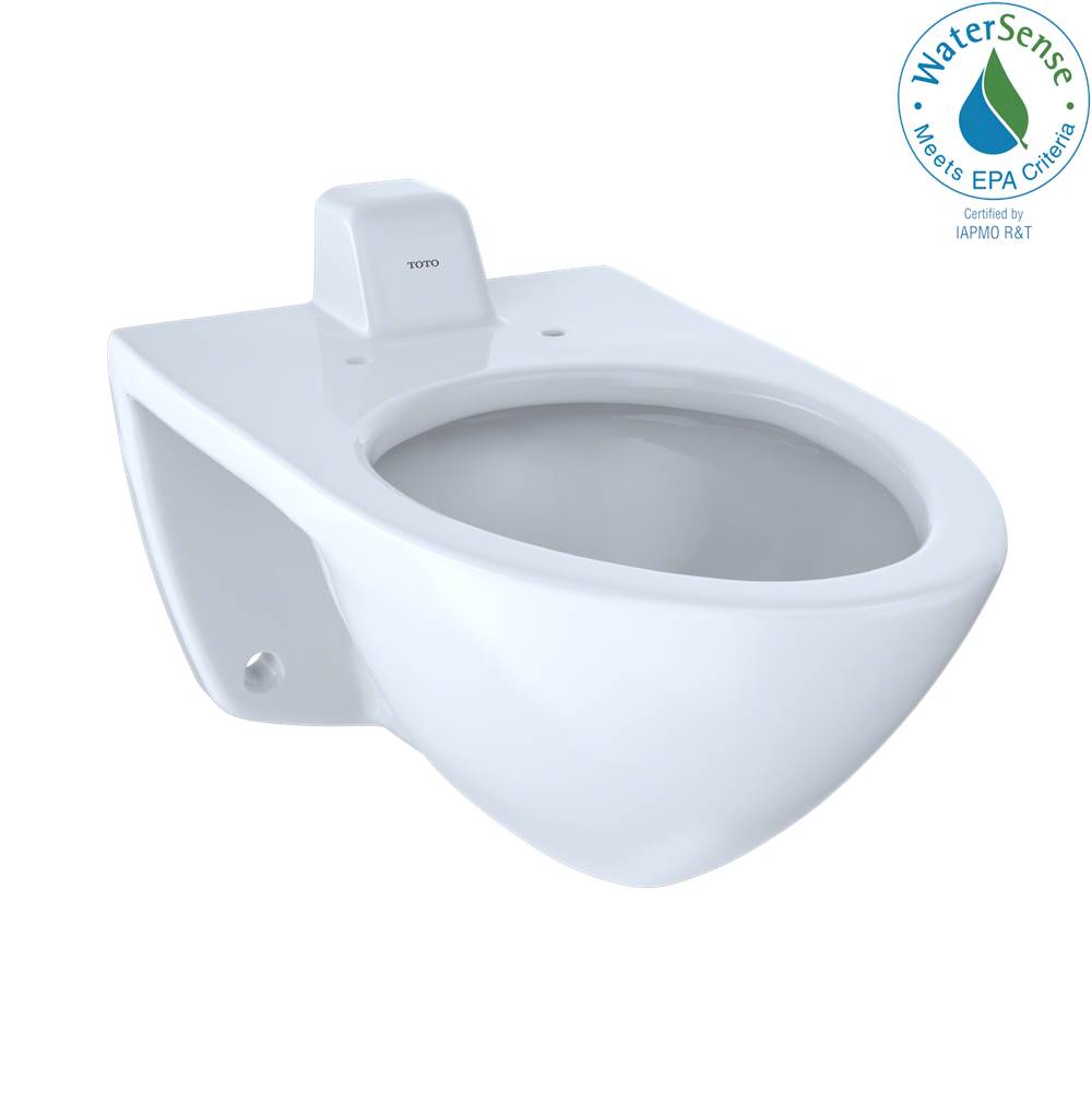 TOTO Toto® Elongated Wall-Mounted Flushometer Toilet Bowl With Back Spud And Cefiontect, Cotton White