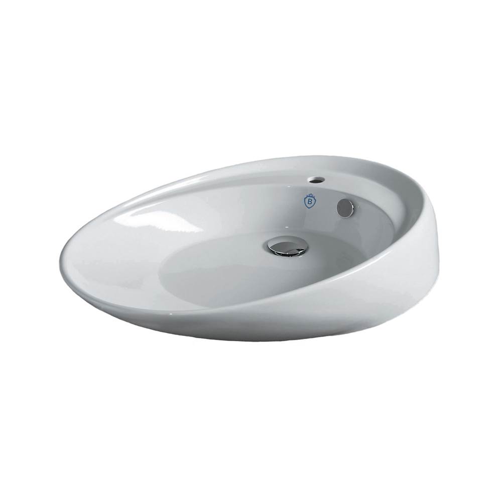 Whitehaus Collection Britannia Oval Above Mount Basin with Single Faucet Hole Drill