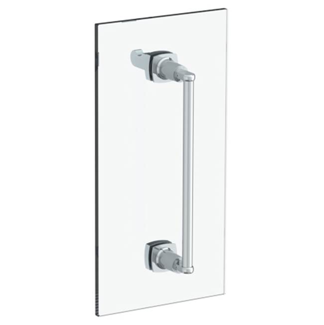 Watermark H-Line 24” shower door pull with knob/ glass mount towel bar with hook