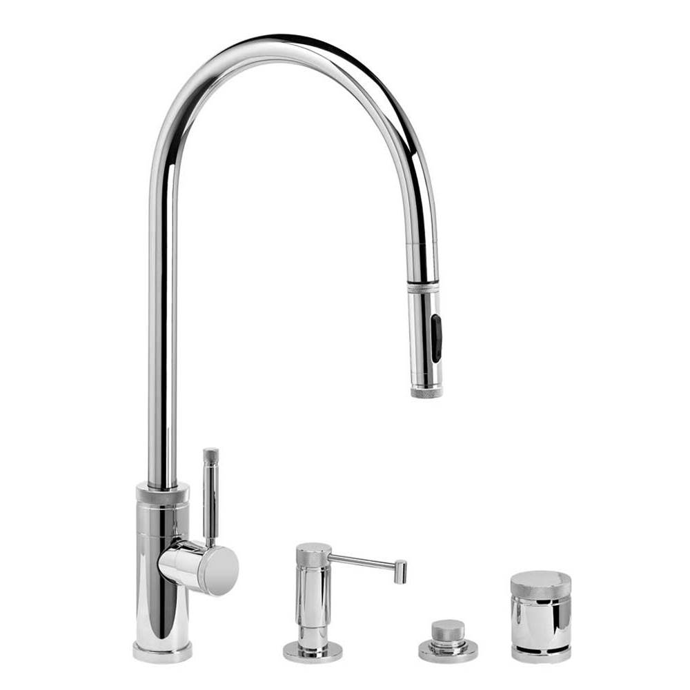 Waterstone Waterstone Industrial Extended Reach PLP Pulldown Faucet - Toggle Sprayer - 4pc. Suite